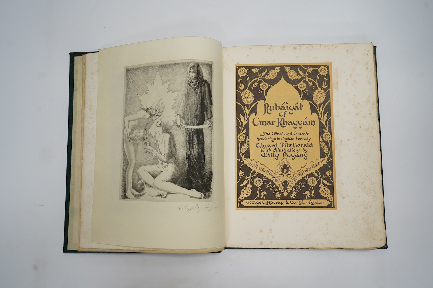 'Pogany, Willy (illustrator) – 3 works – Rubaiyat of Omar Khayyam, the First and Fourth Renderings in English Verse by Edward FitzGerald, limited edition, being number 49 of 1250 copies signed by Pogany, 4to, 12 tipped-i